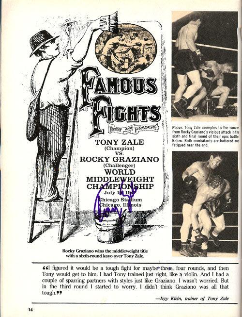 Tony Zale Autographed Boxing Magazine Signed 5 Times PSA/DNA #S50833 - RSA