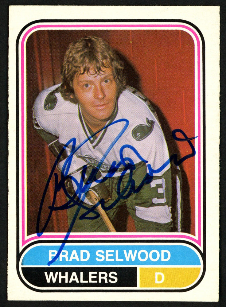 Brad Selwood Autographed 1975-76 WHA O-Pee-Chee Rookie Card #82 New England Whalers SKU #151325 - RSA
