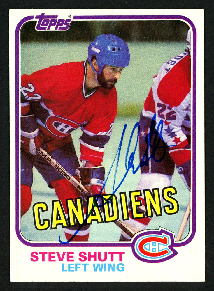 Steve Shutt Autographed 1981-82 Topps Card #34 Montreal Canadiens SKU #153583 - RSA