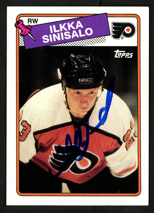 Ilkka Sinisalo Autographed 1988-89 Topps Card #111 Philadelphia Flyers SKU #152032 - RSA