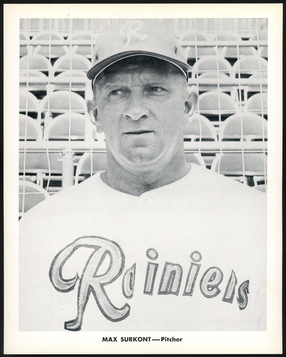 Max Surkont 1956-59 Seattle Rainiers Popcorn 8x10 Premium Card SKU #151543 - RSA