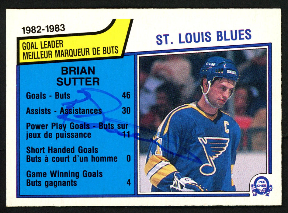 Brian Sutter Autographed 1983-84 O-Pee-Chee Card #308 St. Louis Blues SKU #151360 - RSA