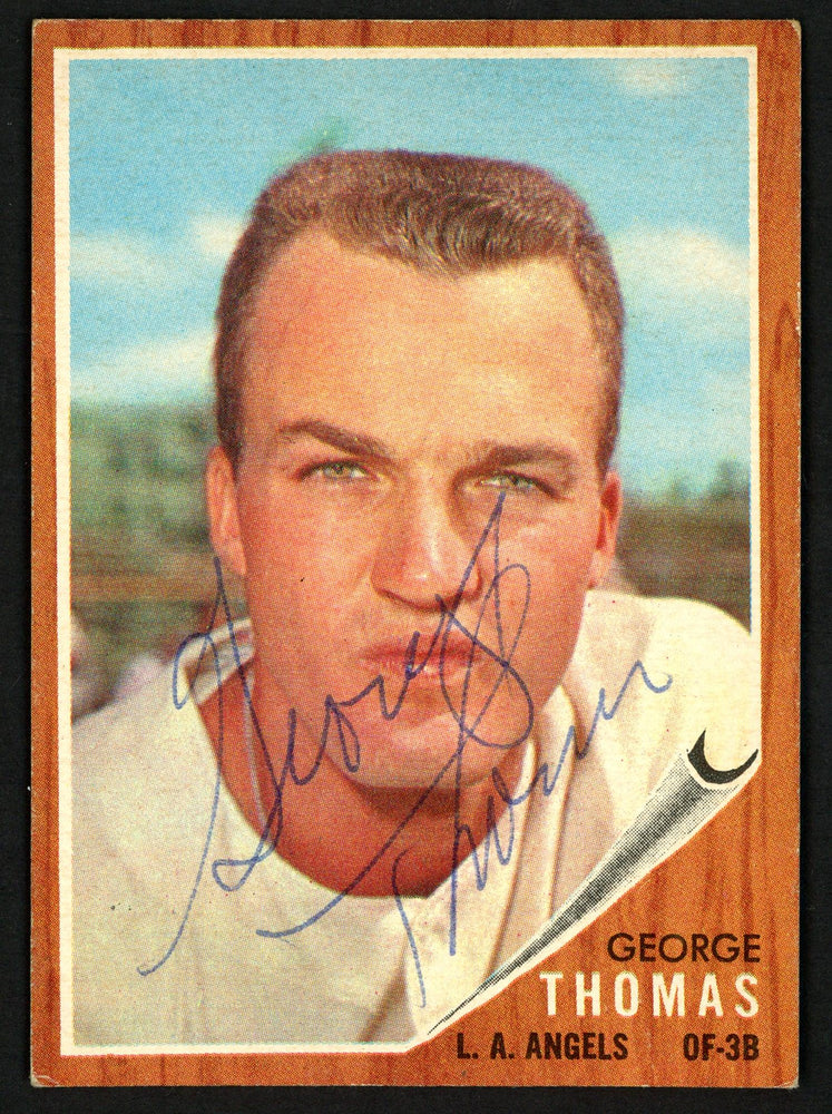 George Thomas Autographed 1962 Topps Card #525 Los Angeles Angels SKU #150023 - RSA