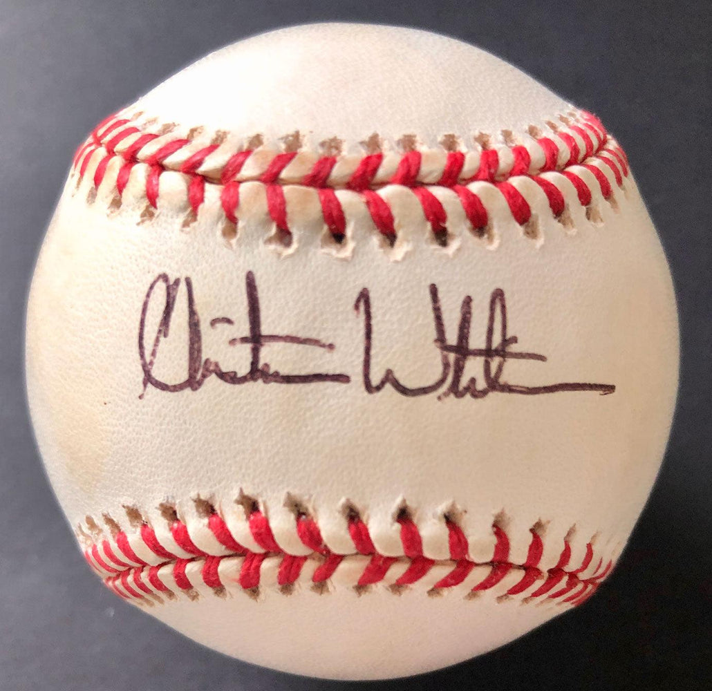 christie todd whitman signed rawlings coleman nl baseball jsa tt89739 certificate of authenticity