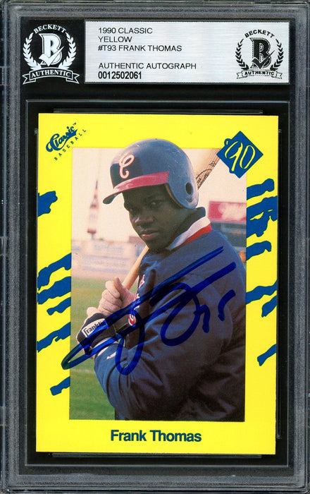 Frank Thomas Autographed 1990 Classic Series III Rookie Card #T93 Chicago White Sox Beckett BAS Stock #185214 - RSA