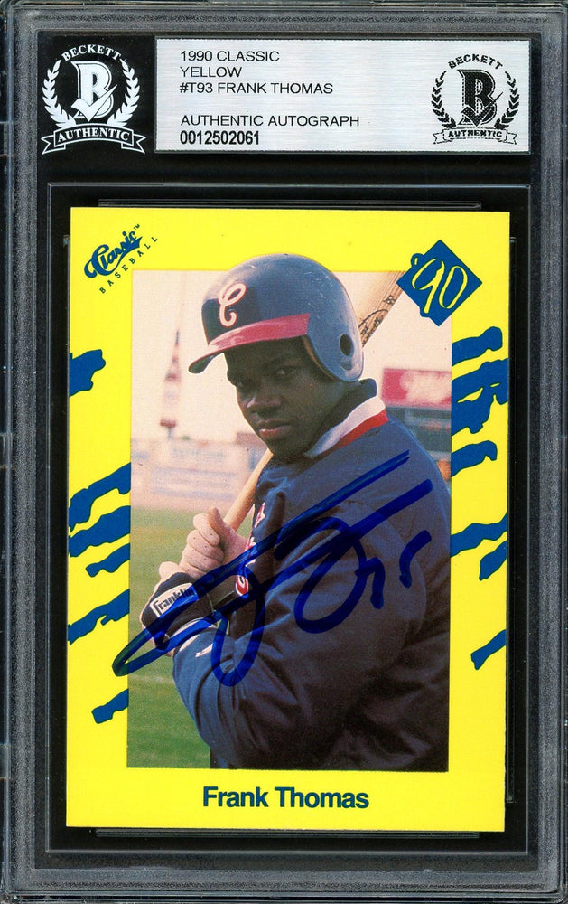 Frank Thomas Autographed 1990 Classic Series III Rookie Card #T93 Chicago White Sox Beckett BAS Stock #185214 - RSA