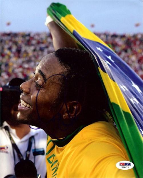 Robinho De Souza Autographed 8x10 Photo Brazil PSA/DNA #U54479 - RSA