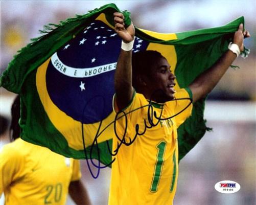 Robinho De Souza Autographed 8x10 Photo Brazil PSA/DNA #U54486 - RSA