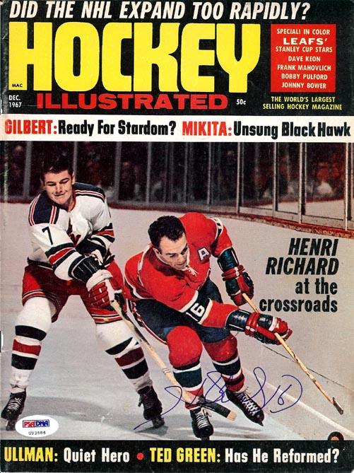 Henri Richard Autographed Hockey Illustrated Magazine Cover Montreal Canadiens PSA/DNA #U93586 - RSA