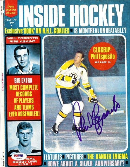 Phil Esposito Autographed Inside Hockey Magazine Cover Boston Bruins PSA/DNA #U93801 - RSA