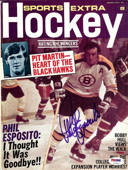 Phil Esposito Autographed Sports Extra Hockey Magazine Cover Boston Bruins PSA/DNA #U93804 - RSA