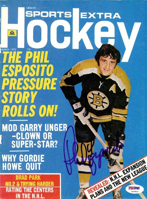 Phil Esposito Autographed Sports Extra Hockey Magazine Cover Boston Bruins PSA/DNA #U93809 - RSA