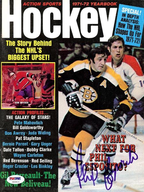 Phil Esposito Autographed Hockey Magazine Cover Boston Bruins PSA/DNA #U93813 - RSA