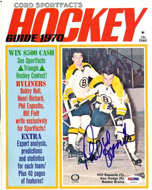 Phil Esposito Autographed Hockey Magazine Cover Boston Bruins PSA/DNA #U93814 - RSA