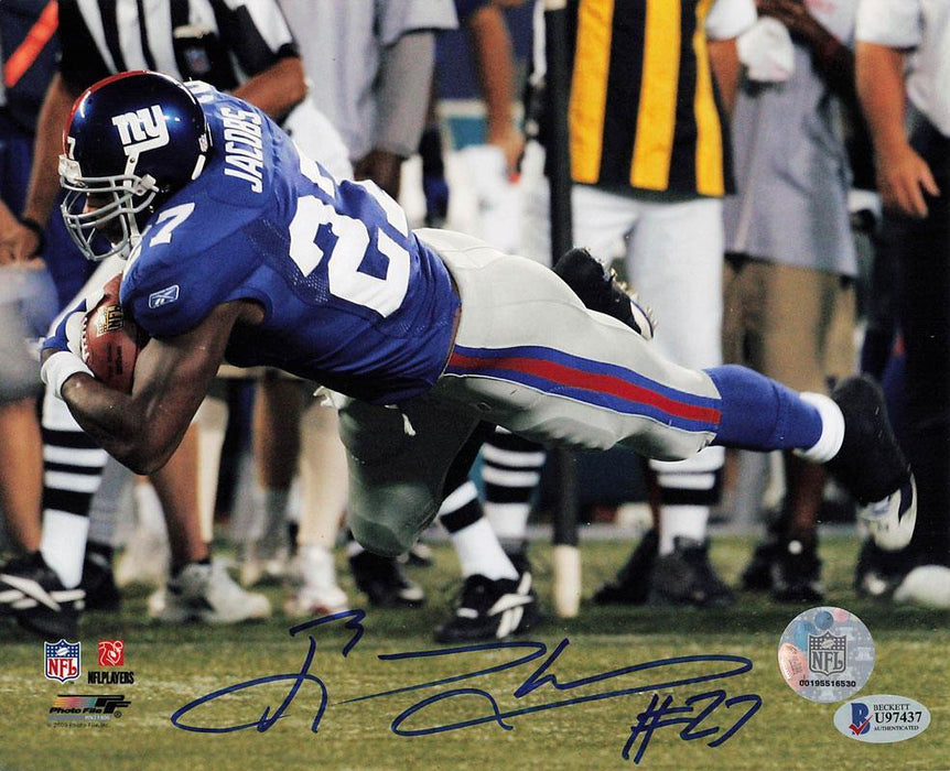 brandon jacobs signed 8x10 bas u97437 certificate of authenticity