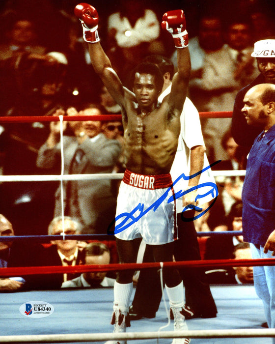 Sugar Ray Leonard Autographed 8x10 Photo Beckett BAS Stock #178121 - RSA