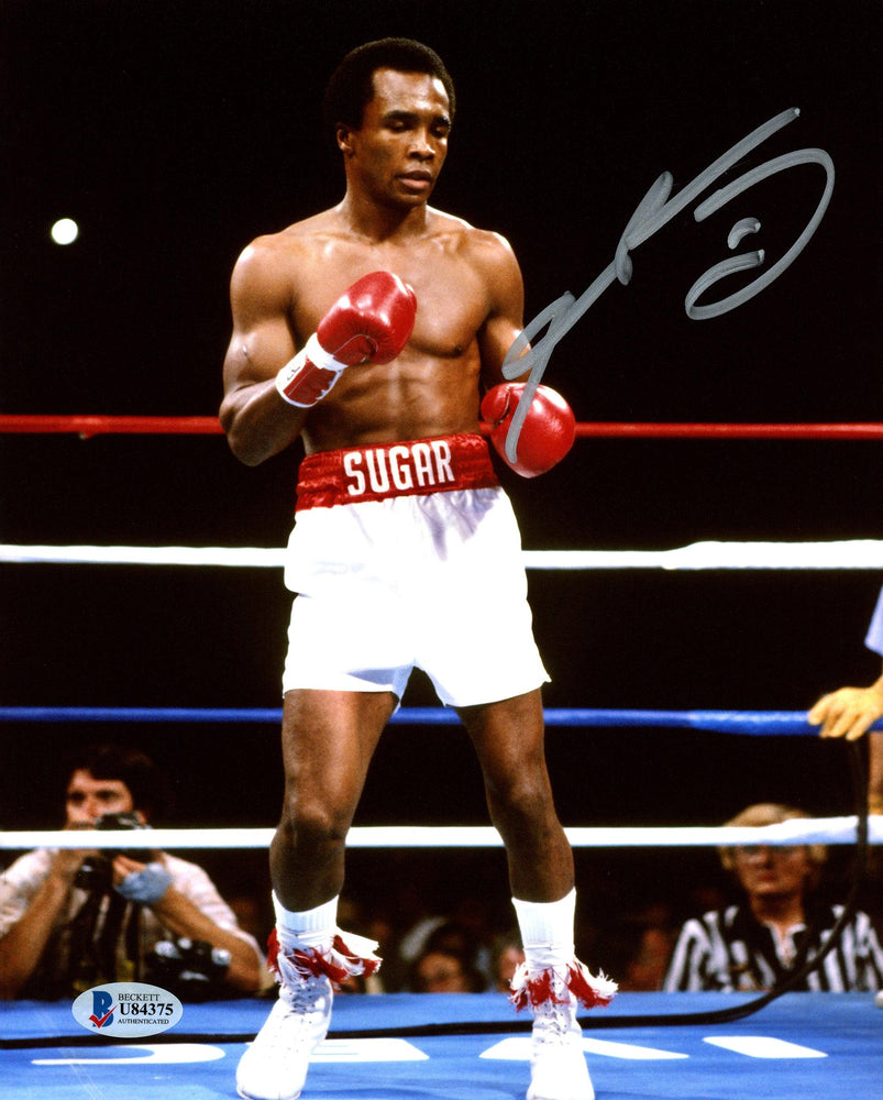 Sugar Ray Leonard Autographed 8x10 Photo Beckett BAS Stock #178124 - RSA