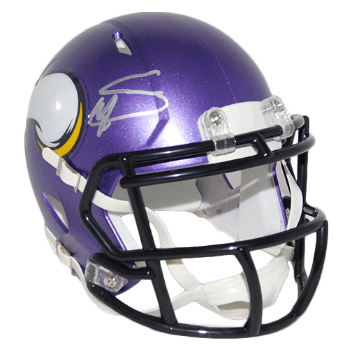 Stefon Diggs Vikings Autographed Mini Speed Football Helmet (JSA) - RSA