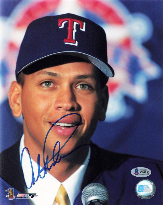 alex rodriguez signed 8x10 texas rangers photo bas v80183 certificate of authenticity