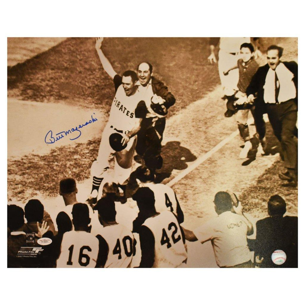 bill mazeroski signed 16x20 1960 world series walk off home run jsa witnessed certificate of authenticity