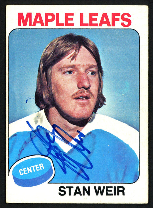 Stan Weir Autographed 1975-76 Topps Card #132 Toronto Maple Leafs SKU #150205 - RSA