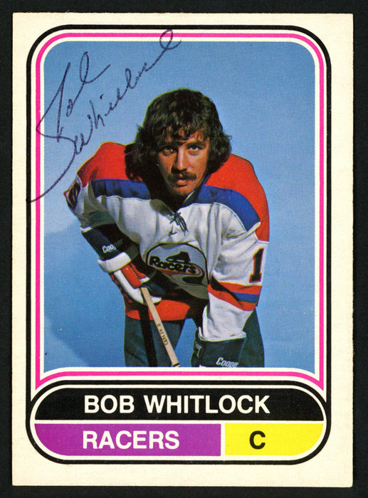 Bob Whitlock Autographed 1975-76 WHA O-Pee-Chee Card #93 Indianapolis Racers SKU #151327 - RSA
