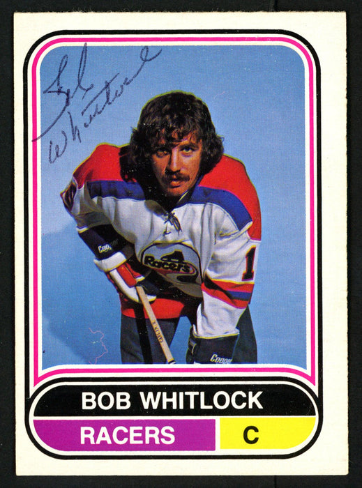 Bob Whitlock Autographed 1975-76 WHA O-Pee-Chee Card #93 Indianapolis Racers SKU #151326 - RSA