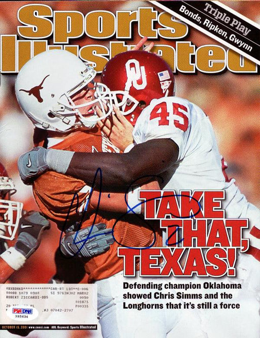 Chris Simms Autographed Sports Illustrated Magazine Texas Longhorns PSA/DNA #X65634 - RSA