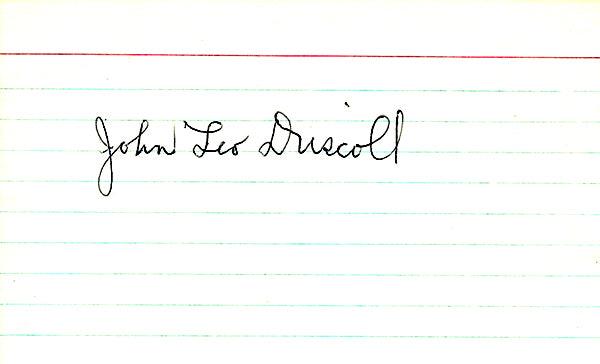 Paddy Driscoll Autographed 3x5 Index Card Chicago Bears JSA #Y95101 - RSA