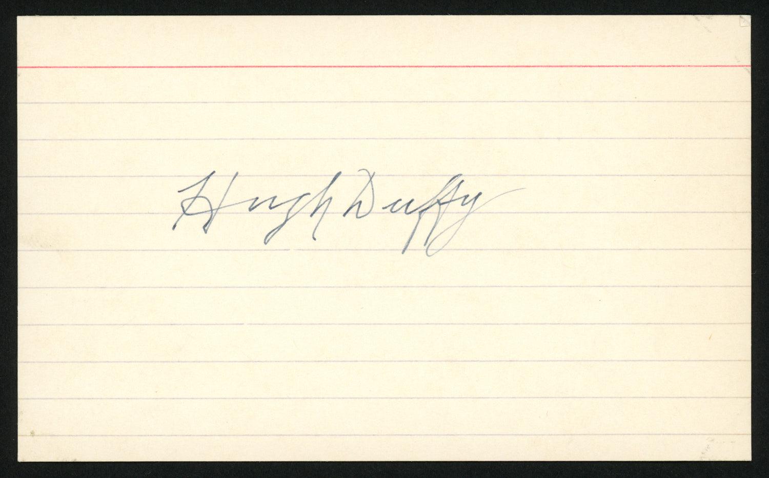 Hugh Duffy Autographed 3x5 Index Card Boston Red Sox JSA #Z32923 - RSA