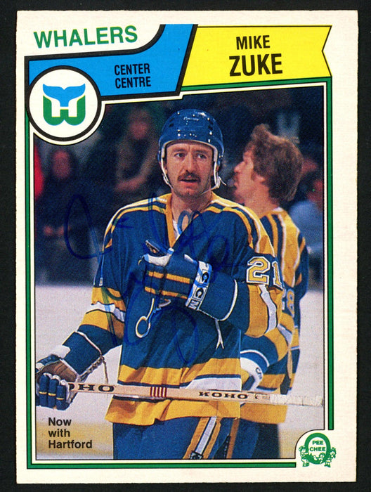Mike Zuke Autographed 1983-84 O-Pee-Chee Card #322 Hartford Whalers SKU #151364 - RSA