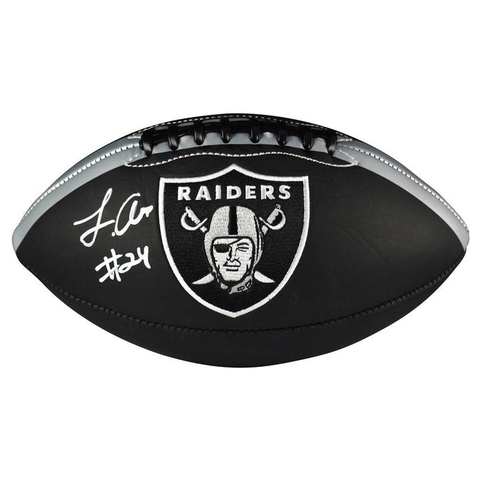 Johnathan Abram Signed Las Vegas Raiders Official NFL Team Logo Black Football (JSA) - RSA
