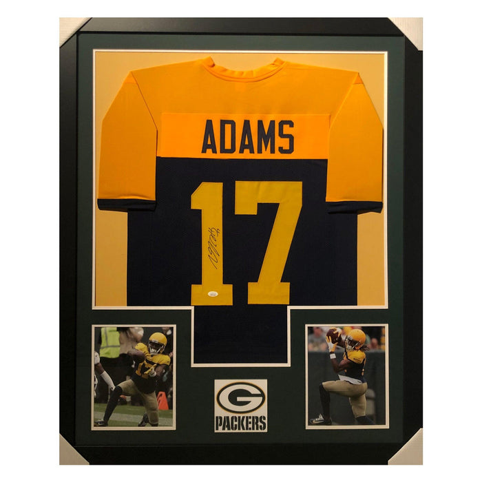 adams packers color rush autographed framed football jersey