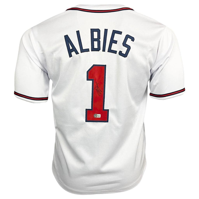 Ozzie Albies Signed Atlanta White Baseball Jersey (Beckett)