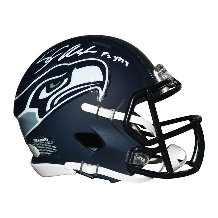 Shaun Alexander Signed Psalms Inscription Seattle Seahawks Speed Mini Football Helmet (JSA) - RSA