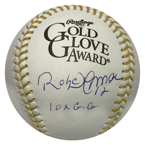 Roberto Alomar Autographed Gold Glove Official Major League Baseball (JSA) 10x Gold Glove Inscription Included - RSA