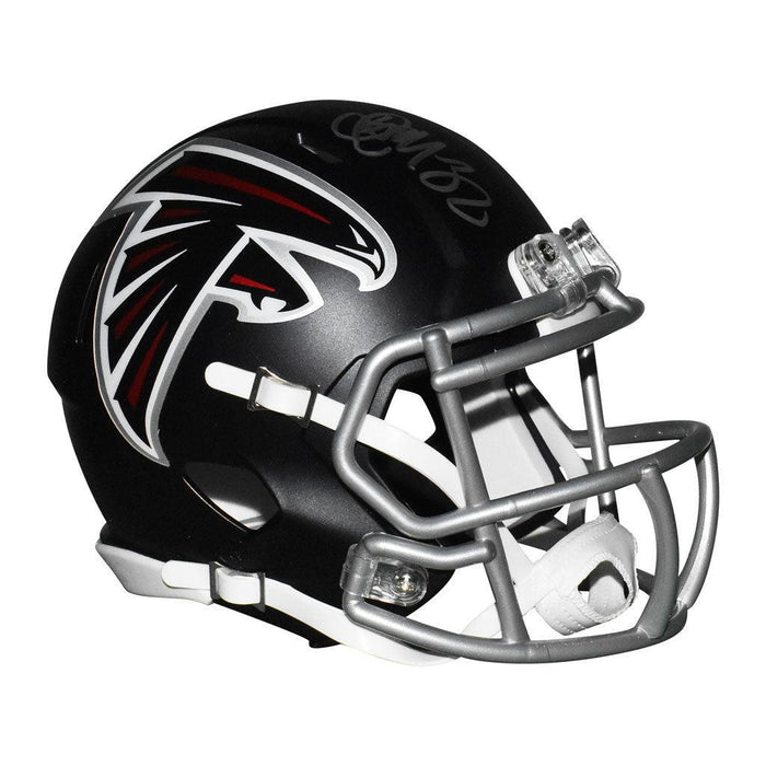 Jamal Anderson Signed Atlanta Falcons Speed Mini Replica Black Football Helmet - Grey Mask (JSA) - RSA