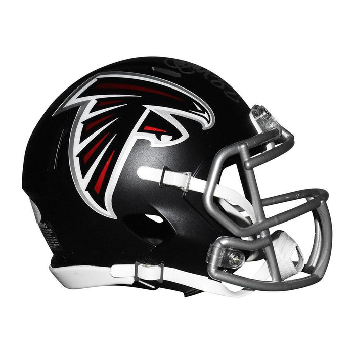 Jamal Anderson Signed Atlanta Falcons Speed Mini Replica Black Football Helmet - Grey Mask (JSA) - RSA