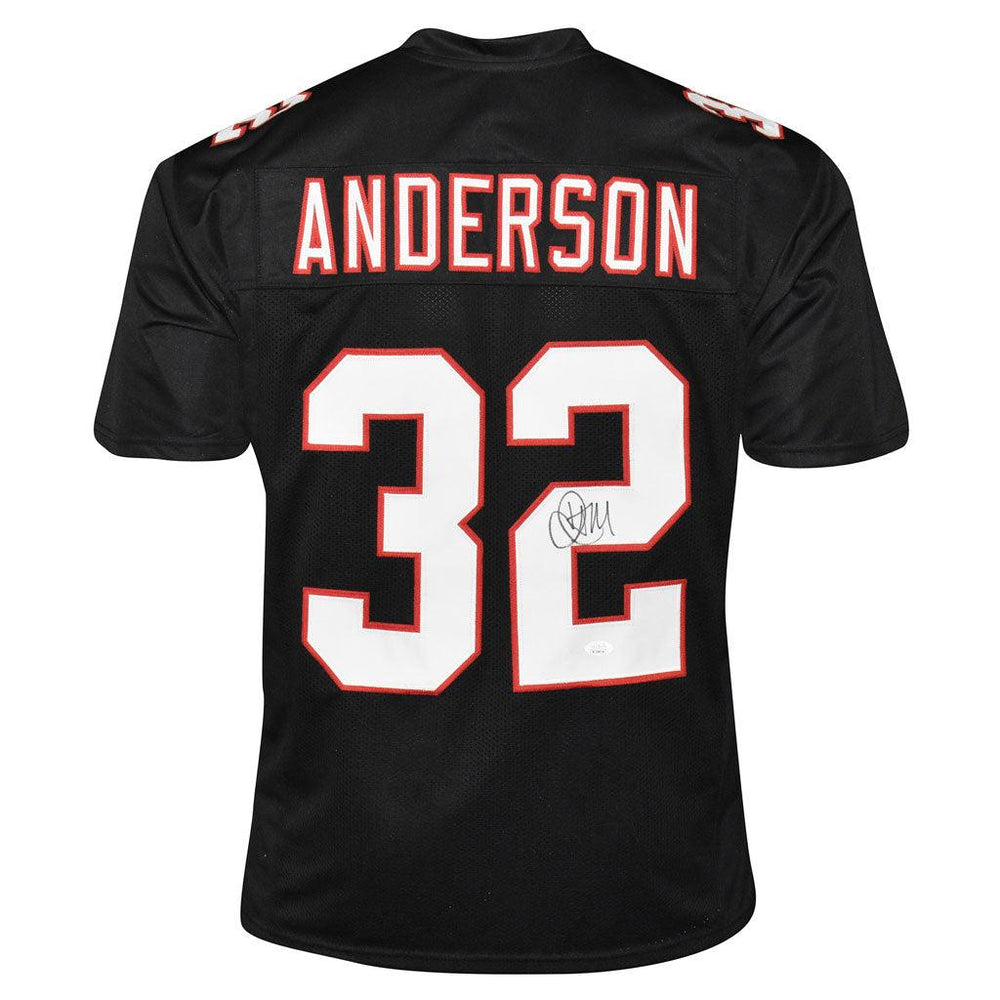 Jamal Anderson Signed Atlanta Pro Black Football Jersey (JSA) - RSA