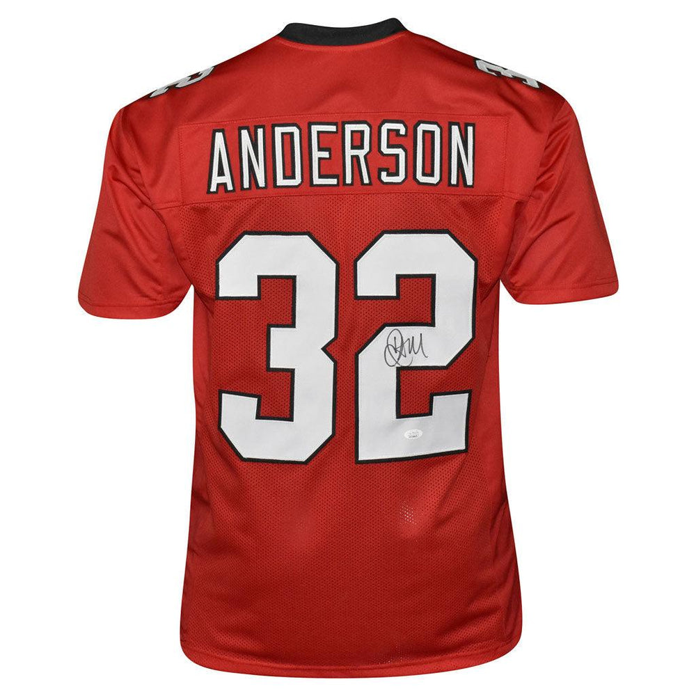 Jamal Anderson Signed Atlanta Pro Red Football Jersey (JSA) - RSA