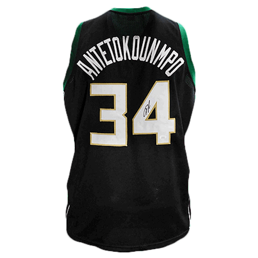Giannis Antetokounmpo Signed Milwaukee Pro Edition Black Jersey (JSA) - RSA