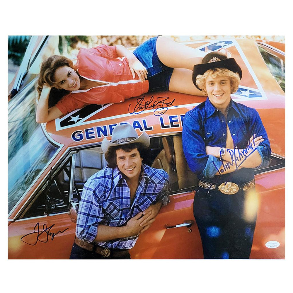 Bach, Schneider, Wopat Signed Dukes of Hazzard 16x20 Photo Pose 2 (JSA) - RSA