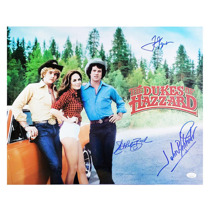 Bach, Schneider, Wopat Signed Dukes of Hazzard 16x20 Photo Pose 1 (JSA) - RSA