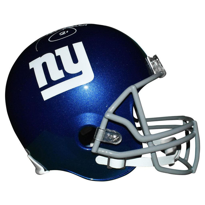 Tiki Barber Signed New York Giants Full-Size Replica Blue Football Helmet (JSA) - RSA