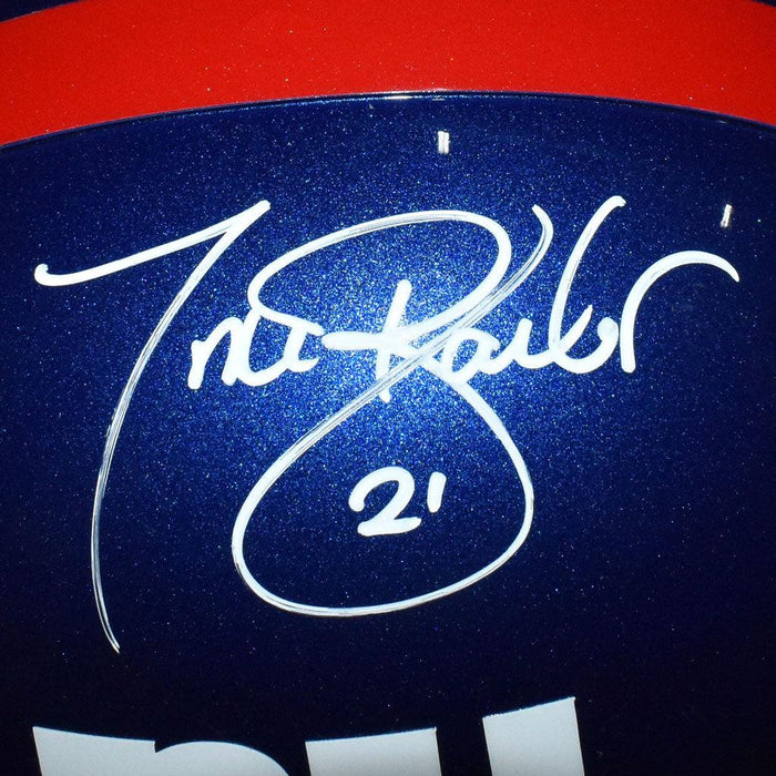 Tiki Barber Signed New York Giants Full-Size Replica Blue Football Helmet (JSA) - RSA