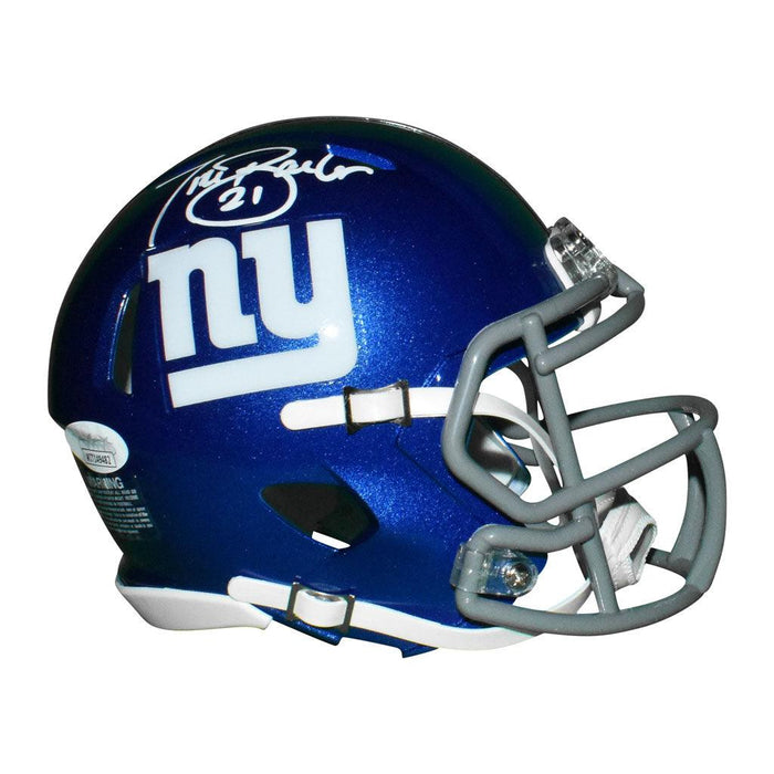 Tiki Barber Signed New York Giants Speed Mini Replica Blue Football Helmet (JSA) - RSA