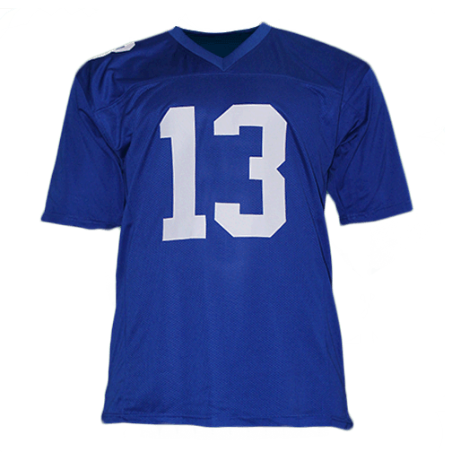 Odell Beckham Jr Autographed Pro Style Football Jersey Blue (JSA) - RSA