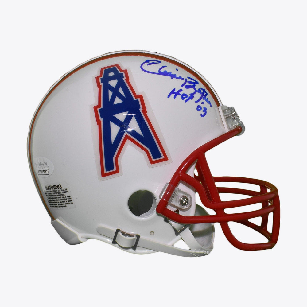 Elvin Bethea Signed HOF 03 Houston Oilers Mini Football Helmet (JSA) - RSA