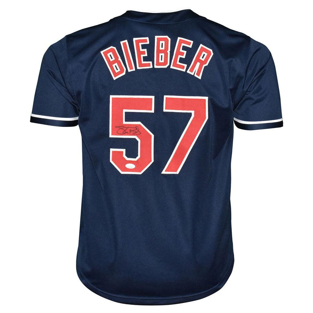 Shane Bieber Signed Cleveland Blue Baseball Jersey (JSA) - RSA
