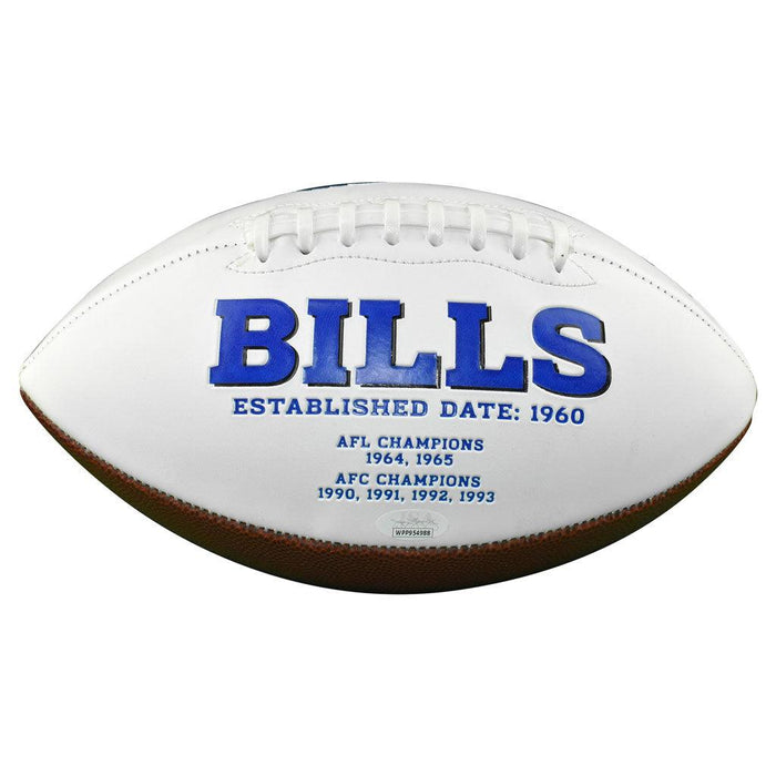 Eric Moulds Signed Buffalo Bills Official NFL Team Logo Football (JSA) - RSA
